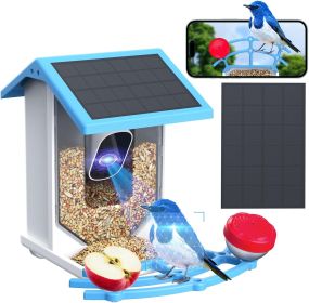 Smart Bird Feeder With Camera,Solar-Powered WiFi 4MP Live Camera,AI Identify Bird Species Auto Capture Garden Bird Watching&Motion Detection,Ideal Gif