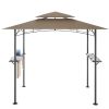 8 x 5 FT Grill Pergola Tent with Air Vent Double Tiered BBQ Gazebo Outdoor Barbecue Canopy, Khaki