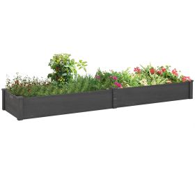 Outsunny 8x2ft Wooden Raised Garden Bed Kit, Elevated Planter with 2 Boxes, Self Draining Bottom and Liner, Patio to Grow Vegetables, Herbs Outsunny 8x2ft Wooden Raised Garden Bed Kit, Elevated Planter with 2 Boxes, Self Draining Bottom and Liner, Patio to Grow Vegetables, Herbs