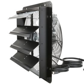 VEVOR Shutter Exhaust Fan, 16'' with Temperature Humidity Controller, EC-motor, 2650 CFM, 10-Speed Adjustable Wall Mount Attic Fan