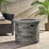 Outdoor 32" Round MgO Propane Fire Pit, Grey Top - 40,000 BTU