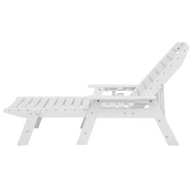 VEVOR Outdoor Chaise Lounge Chair Adjustable Patio Reclining Bench Lounger White