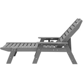 VEVOR Outdoor Chaise Lounge Chair Adjustable Patio Reclining Bench Lounger Gray