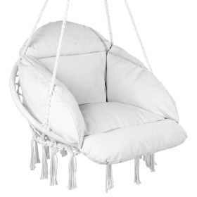 VEVOR Hammock Swinging Chair MacramÃ© Hanging Chair with Cushion Indoor & Outdoor