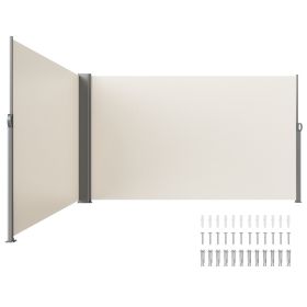 VEVOR Beige Retractable Side Awning-Rugged 71x236'' Full Aluminum Rust-Proof Side Awning Patio Sunshine Privacy Divider Wind Screen. Longer Service Li