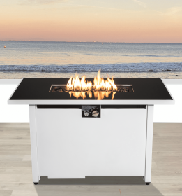 25 H x 42 W Steel Outdoor Fire Pit Table with Lid