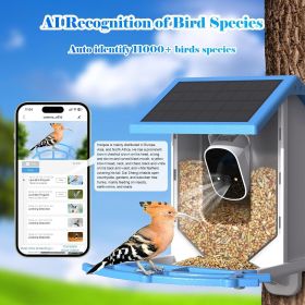 Smart Bird Feeder With Camera,Solar-Powered WiFi 4MP Live Camera,AI Identify Bird Species Auto Capture Garden Bird Watching&Motion Detection