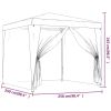 Party Tent with 4 Mesh Sidewalls Red 8.2'x8.2' HDPE