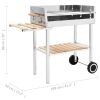 XXL Trolley Charcoal BBQ Grill Stainless Steel with 2 Shelves