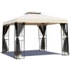 Grand Patio 10x10 Gazebo for Patios Outdoor Gazebo with Mosquito Netting and Curtains Outdoor Privacy Screen for Deck Backyard