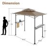 8 x 5 FT Grill Pergola Tent with Air Vent Double Tiered BBQ Gazebo Outdoor Barbecue Canopy, Khaki