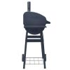 Charcoal BBQ Grill Smoker with Bottom Shelf Black