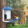 Smart Bird Feeder with Solar Powered Camera 1080P HD AI Identify PIR Motion Auto Capture Video Cloud Card Storage WiFi Connection App Control IP65 Wat