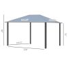 10' x 12' Hardtop Gazebo Canopy with Polycarbonate Roof, Top Vent and Aluminum Frame, Permanent Pavilion Outdoor Gazebo with Netting, for Patio