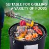 Vertical Steel Charcoal Smoker, Heavy Duty Double Layer Round BBQ Grill for Outdoor Cooking, Black