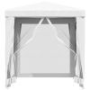 Party Tent with 4 Mesh Sidewalls 6.6'x6.6' White