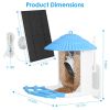 Solar Powered Smart Bird Feeder 2K Bird Watching Camera With PIR Motion AI Birds Species Identify Two-Way Audio Real-Time App Notification Capture Vid