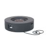 Lightweight Concrete Outdoor Circular Fire Pit, Dark Gray 50,000 BTU (Tank Cover not Included)