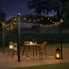 12 x 9 Ft Outdoor Pergola Patio Gazebo,Retractable Shade Canopy,Steel Frame Grape Gazebo,Sun shelter Pergola for Gardens,Terraces  Backyard