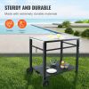 VEVOR Outdoor Grill Dining Cart with Double-Shelf, BBQ Movable Food Prep Table, Multifunctional Iron Table Top, Portable Modular Carts for Pizza Oven