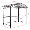 Grill gazebo 8x5ft,outdoor patio canopy,BBQ shelter with steel Hardtop and side shelves