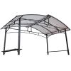 Grill gazebo 8x5ft,outdoor patio canopy,BBQ shelter with steel Hardtop and side shelves