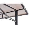 Grill gazebo 8x5ft,outdoor patio canopy,BBQ shelter with steel Hardtop and side shelves