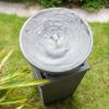 35.5" Polyresin Gray Zen Bowl Water Fountain, Outdoor Bird Feeder /Bath Fountains, Relaxing Water Feature for Garden Lawn Backyard Porch