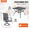 VEVOR 5 Pieces Patio Dining Set, Outdoor Furniture Table and Swivel Chairs Set, All Weather Garden Furniture Table Sets