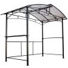 Grill gazebo 8x5ft,outdoor patio canopy,BBQ shelter with steel Hardtop and side shelves