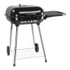 28" Portable Charcoal Grill with Wheels and Foldable Side Shelf, Large BBQ Smoker with Adjustable Vents on Lid for Outdoor Party Camping Picnic