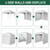 6.5*6.5ft White 4 side -2 doors 2 Windows Folding shed Oxford cloth spray iron pipe portable