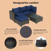 Patio Furniture Set 5 Pieces Wicker Outdoor Conversation Set All-Weather Sectional Patio Sofa with Water Resistant Thick Cushions and Coffee Table for