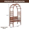 6.8FT Wooden Arch with Bench for 2 People, Garden Arbor Trellis for Climbing Plant, Outdoor Garden Lawn Backyard Patio Decor, Dark Brown