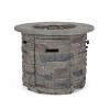 Outdoor 32" Round MgO Propane Fire Pit, Grey Top - 40,000 BTU