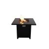 25'' H x 30'' W Steel Outdoor Fire Pit Table with Lid