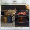 Outsunny 2-in-1 Smokeless Fire Pit, BBQ Grill, 25" Portable Wood Burning Firepit with Cooking Grate, Ash Tray & Poker