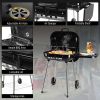 28" Portable Charcoal Grill with Wheels and Foldable Side Shelf, Large BBQ Smoker with Adjustable Vents on Lid for Outdoor Party Camping Picnic