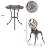 Cast Aluminum Outdoor 3 Piece Tulip Bistro Set of Table and Chairs XH