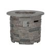 Outdoor 32" Round MgO Propane Fire Pit, Grey Top - 40,000 BTU