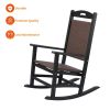 Poly Lumber Patio Rattan High Back Rocking Chair Sets(2 Chairs; 1Table)