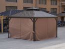 12*12FT patic gazebo; alu gazebo with steel canopy; Outdoor Permanent Hardtop Gazebo Canopy for Patio;  Garden;  Backyard