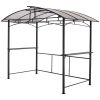 Grill gazebo 8x5ft,outdoor patio canopy,BBQ shelter with steel Hardtop and side shelves