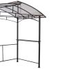 Grill gazebo 8x5ft,outdoor patio canopy,BBQ shelter with steel Hardtop and side shelves