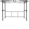 Grill gazebo 8x5ft,outdoor patio canopy,BBQ shelter with steel Hardtop and side shelves