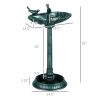 Outsunny 32" Antique Bird Bath with Pedestal Flower Planter Base, Vintage Style Decorative Birdbath, Bird Feeder Bowl & Planter Decoration Yard Statue