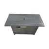 25'' H x 42'' W Steel Propane Outdoor Fire Pit Table with Lid