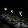 Stainless Steel Solar Garden Lights Outdoor, Color Changing Diamond