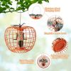 Squirrel-Proof Pumpkin Bird Feeder with Cage and 4 Metal Ports