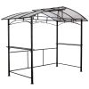 Grill gazebo 8x5ft,outdoor patio canopy,BBQ shelter with steel Hardtop and side shelves